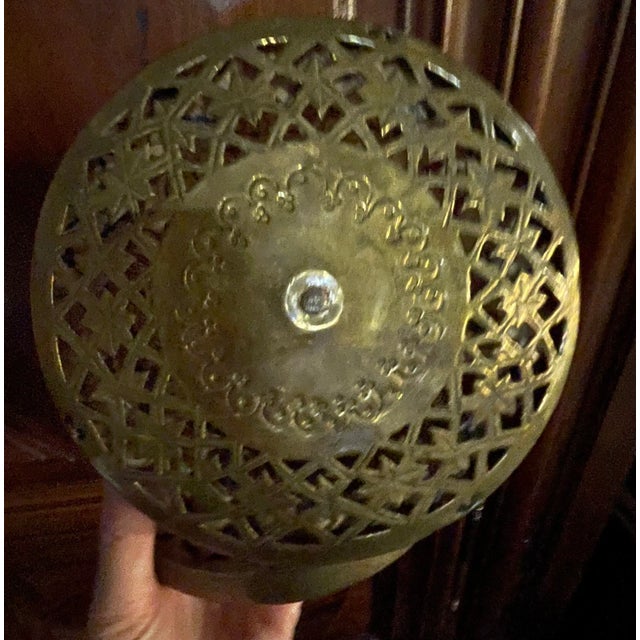 Fabric and Brass Lantern, 1890s For Sale - Image 3 of 12
