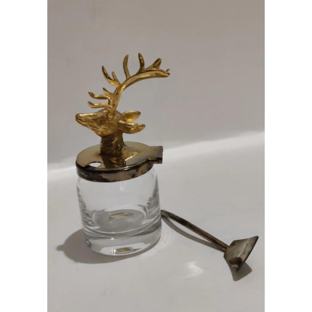 Antique Ormolu Figural Stag Head Mustard Jar, Circa 1920 For Sale - Image 11 of 13