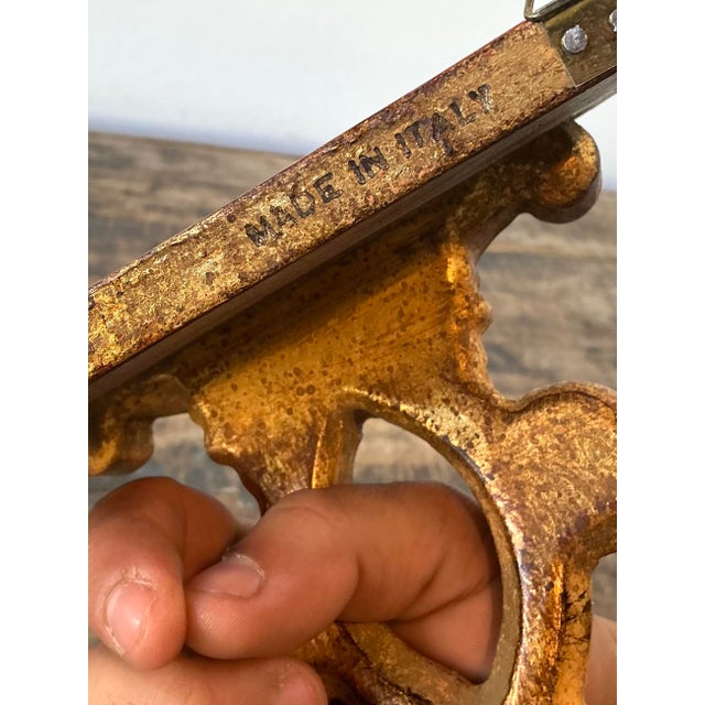 Gold Vintage Italian Gilt Wall Brackets - A Pair For Sale - Image 8 of 12