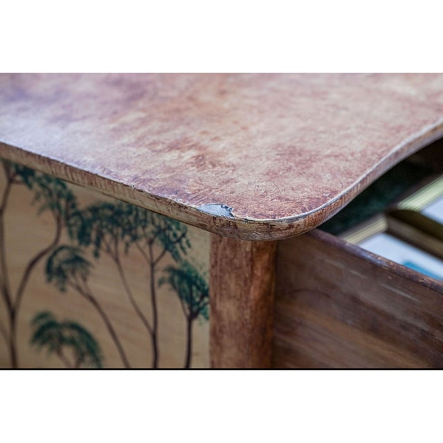 Rustic European Antique Scandinavian Hand-Painted Folk Art Chest of Drawers With Coastal Landscape Decoration For Sale - Image 3 of 5