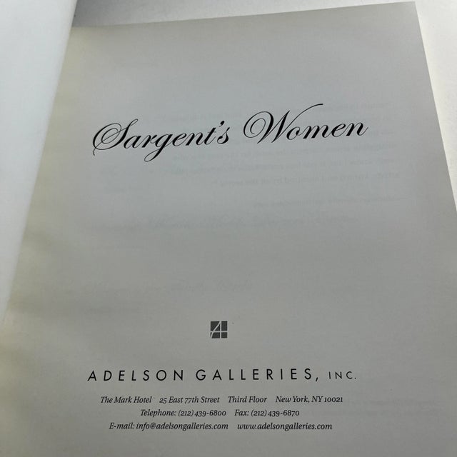 Oversized softcover. Sargent's Women by Warren Adelson, Deborah Davis, Elaine Kilmurray and Richard Ormond. 2003, first...