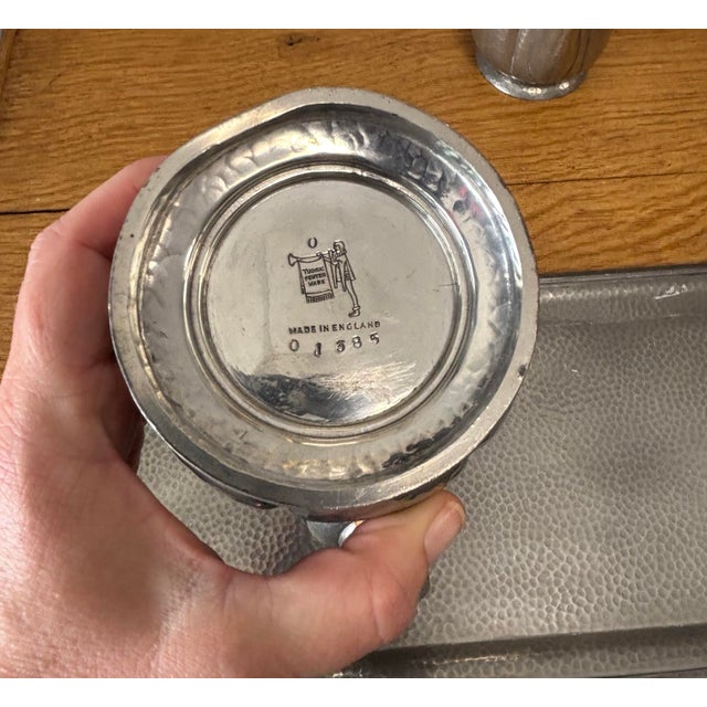 English Anitque English Tudric Pewter Ware Tea Service Set for Liberty and Co For Sale - Image 3 of 12