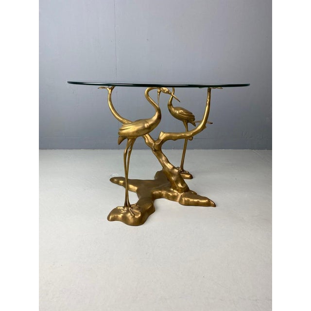 Brass Bonsai Tree & Cane Bird Side Table by Willy Daro, Belgium, 1970s For Sale - Image 11 of 16
