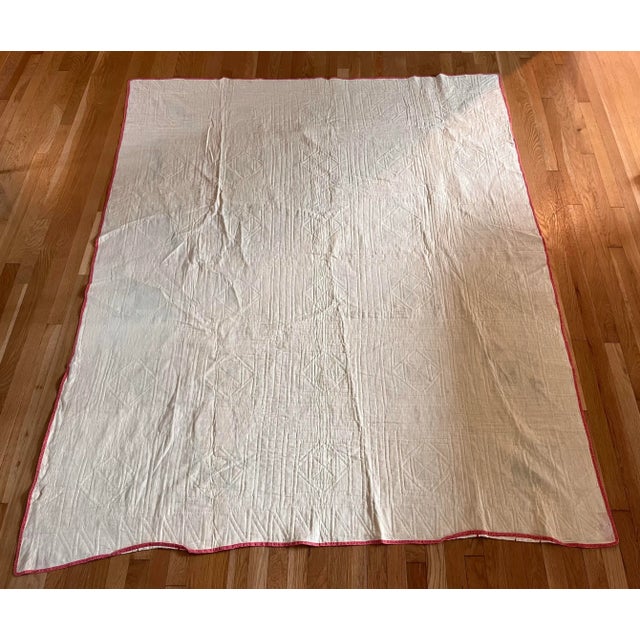 Antique Hand Stitched Quilt For Sale - Image 9 of 11