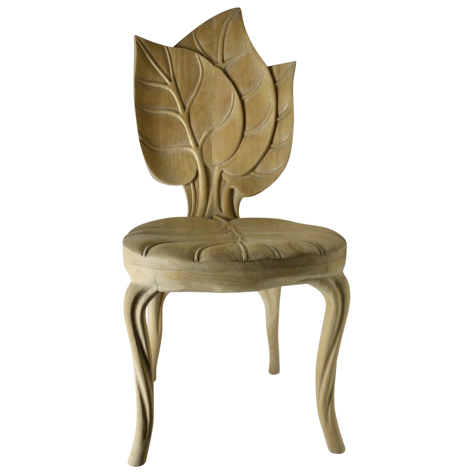 Organic Leaf Shape Wood Chair by Bartolozzi and Maioli Chairish