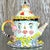 Vintage Face Painted Colorful Tea Pot For Sale - Image 4 of 9