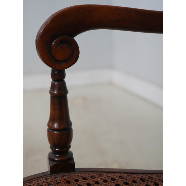 Theodore Alexander Mahogany Regency Cane Seat Settee For Sale In Philadelphia - Image 6 of 18