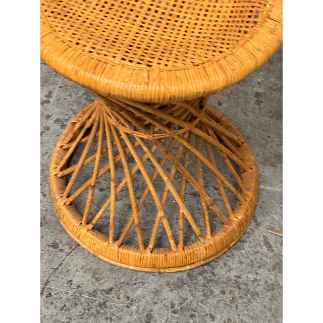 Rattan Hourglass Stool, Vintage For Sale - Image 4 of 12
