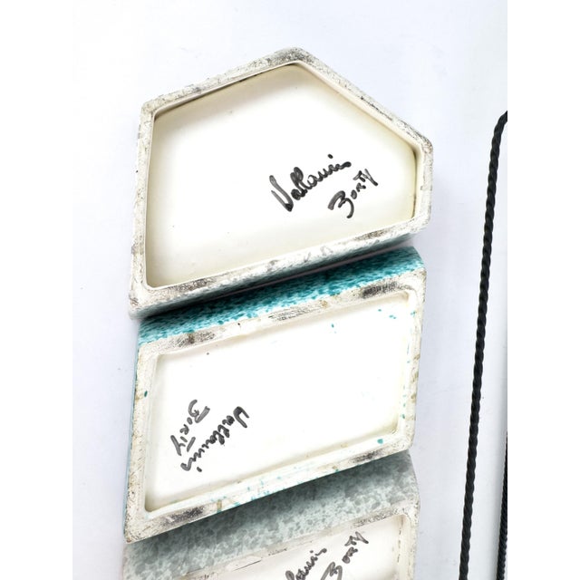 1960s French Vallauris Borty Ceramic Aperitif Serving Set in Iron Holder For Sale - Image 16 of 18