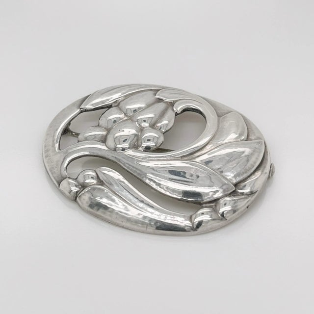 Vintage Georg Jensen Art Nouveau Sterling Silver Brooch No. 65 For Sale - Image 10 of 12