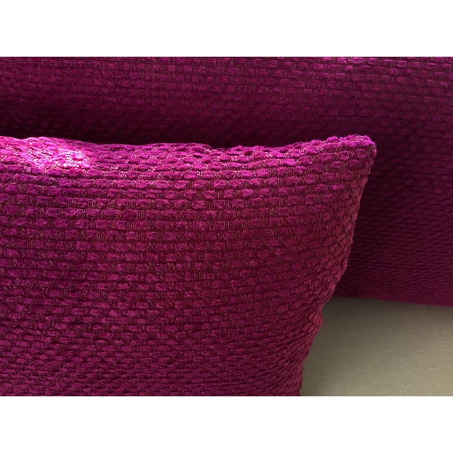 Osborne & Little New Designers Guild Chenille Fuchsia, Fabric, Rectangular Pillows Each ($250 Wholesale Each) For Sale - Image 4 of 4