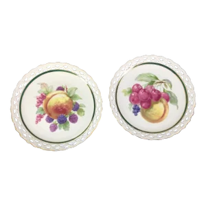Mid 19th Century H.M.S. Royal Hanover Porcelain Desert Plates- Set of 2