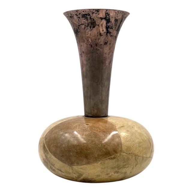 Mid-Century Cream Parchment Vase from Aldo Tura, Italy, 1950s For Sale