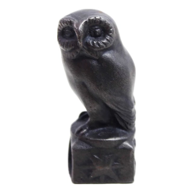 Vintage Bronze Owl, 1950s For Sale