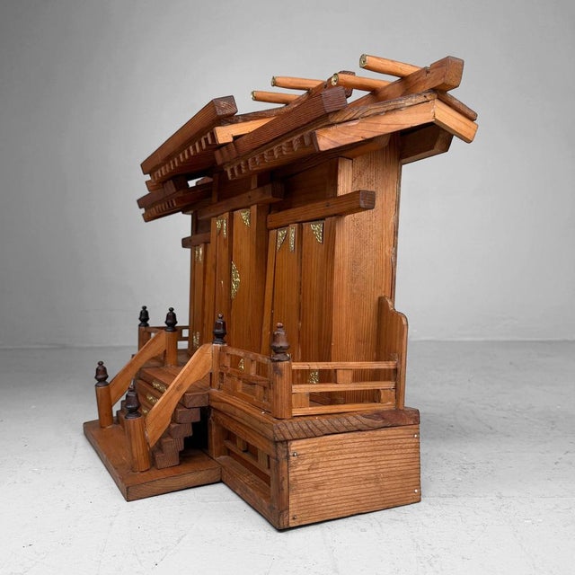 Japanese Kamidana Sanja-Miya Home Shrine Wooden Temple, 1980s For Sale - Image 9 of 13