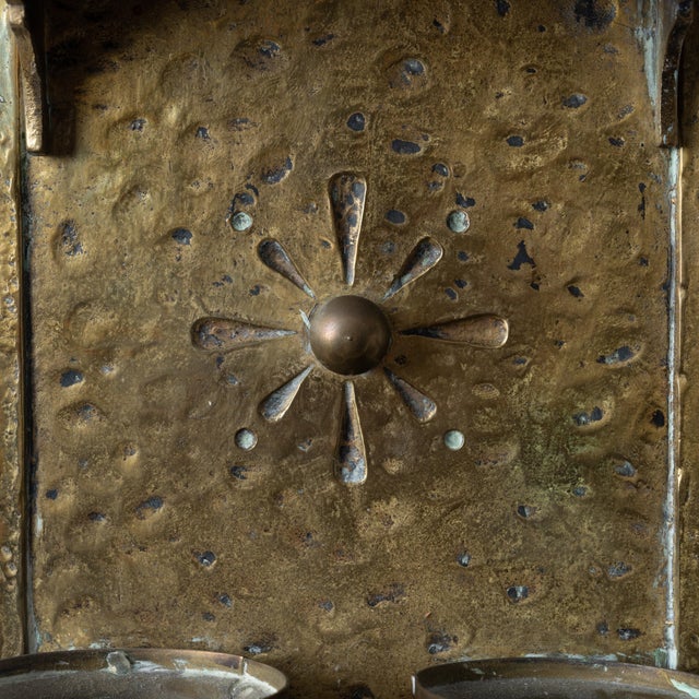 Lion Elec. Tudor Style Brass Sconces, 1920s For Sale In Savannah - Image 6 of 12