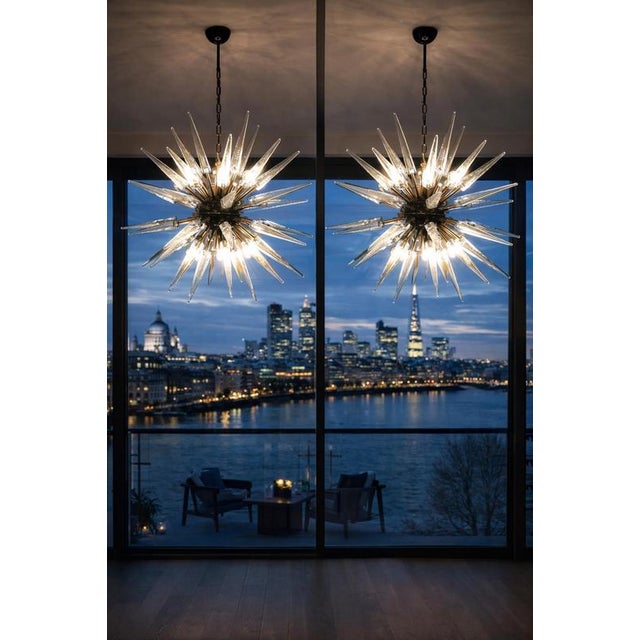 Murano Glass Sputnik Pendants, 1990, Set of 2 For Sale - Image 4 of 13