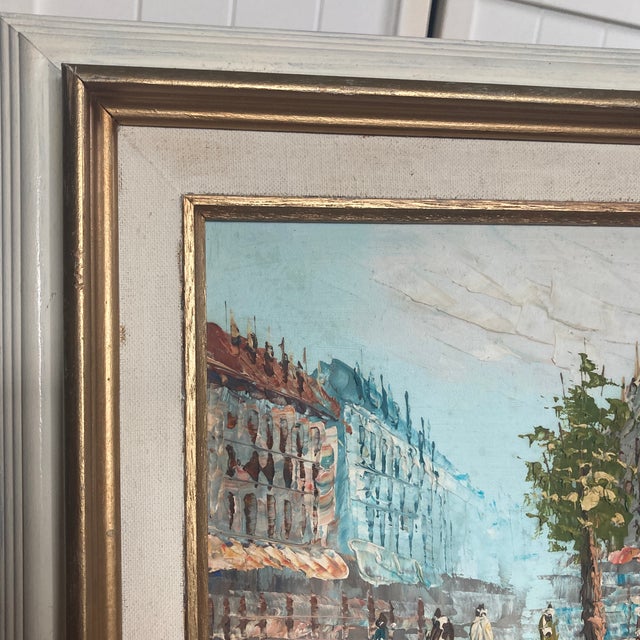 1950s Pair of Framed Caroline Burnett Parisian Street Scenes For Sale - Image 10 of 12