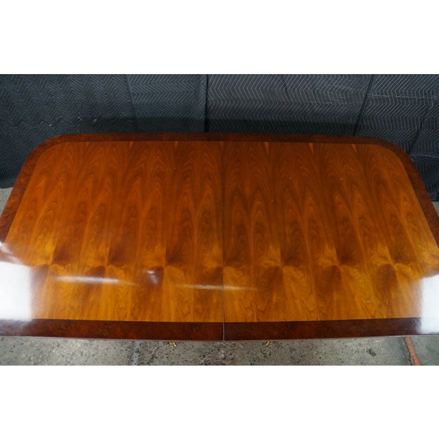 Late 20th Century Handmade English Regency Style Walnut Burl Double Pedestal Banquet Dining Table 11' For Sale - Image 9 of 18