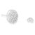 Early 21st Century .925 Sterling Silver 1 1/2 Cttw Round-Cut Diamond Oval Shaped Stud Earrings, A Pair For Sale - Image 5 of 6