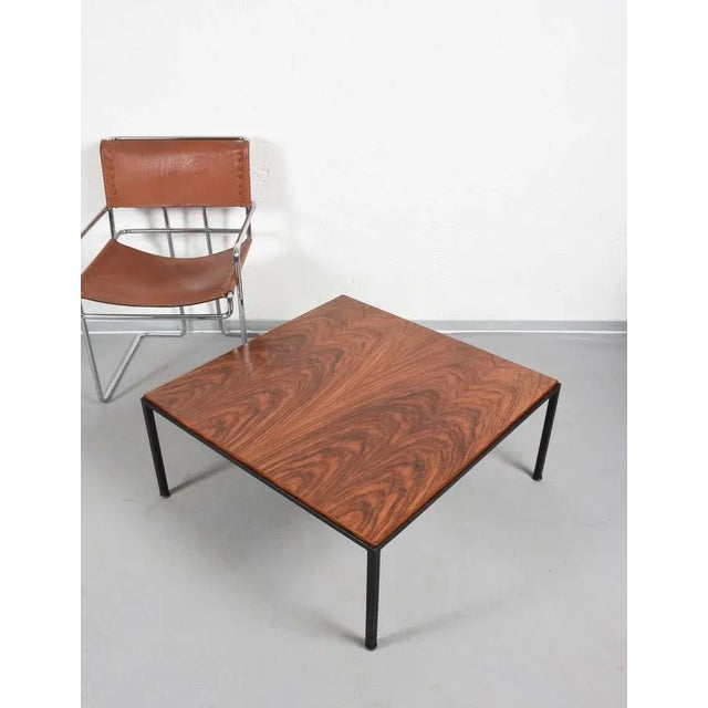 Mid-Century Italian Square Wood and Iron Coffee Table, 1960s For Sale - Image 11 of 18