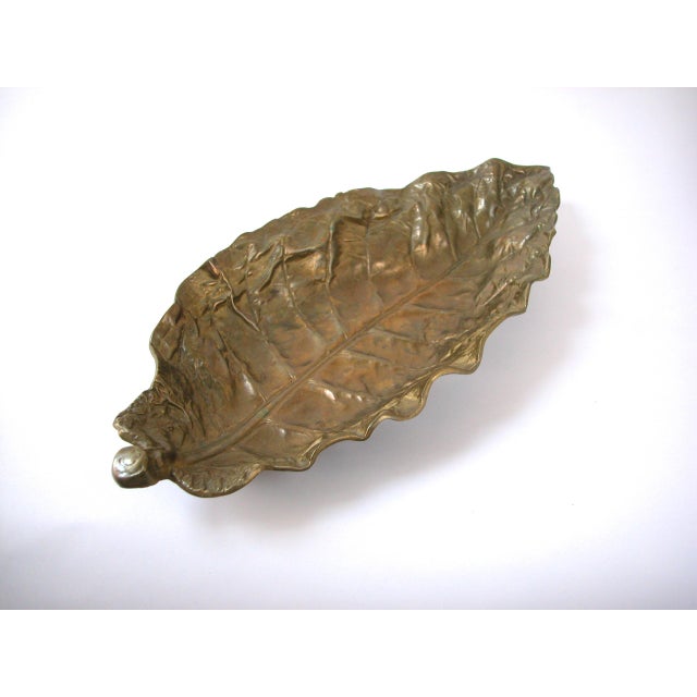 Vintage Brass Tobacco Leaf Tray Chairish