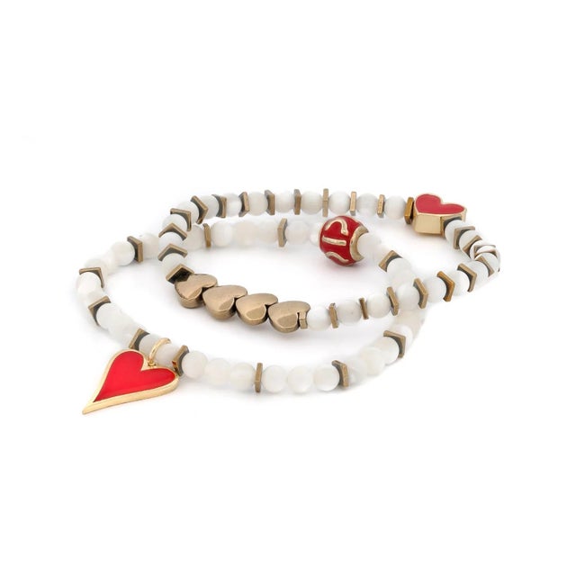Valentines Love Red Heart Bracelet Set For Sale In Miami - Image 6 of 8