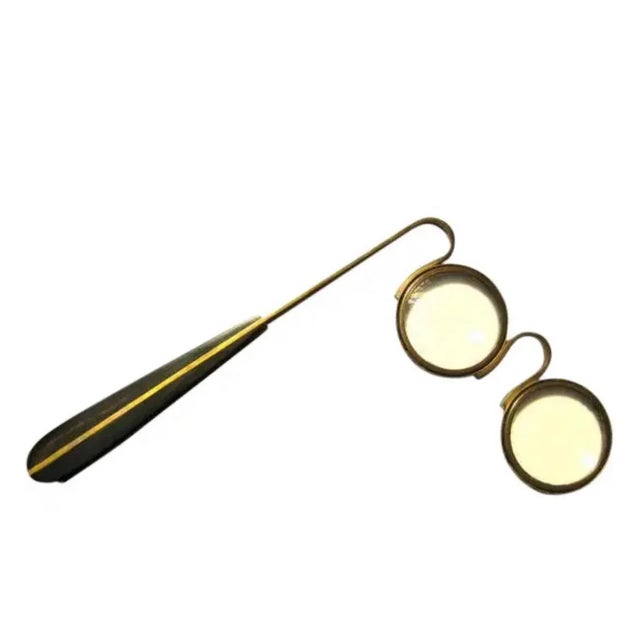 Brass 1950s Carl Aubock Brass and Horn Opera Magnifying Glasses For Sale - Image 8 of 8