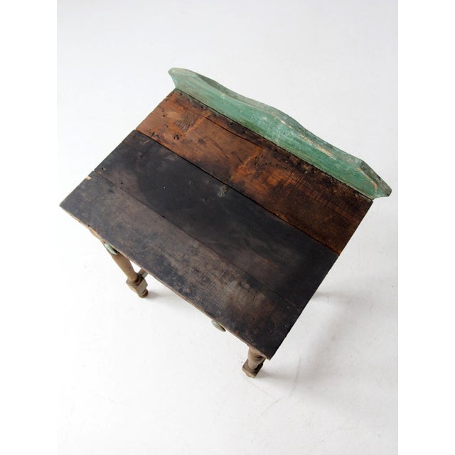 Farmhouse Antique Primitive Farmhouse Side Table For Sale - Image 3 of 15