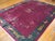 Chinese 1920s Pink Raspberry Floral Birds Antique Chinese Deco Rug 9' X11' 8" Handlnotted Wool Carpet For Sale - Image 3 of 6