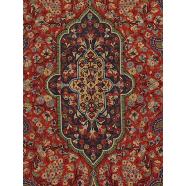 Persian Vintage Wool & Silk Persian Qom Rug 3'7" X 5'8" For Sale - Image 3 of 5