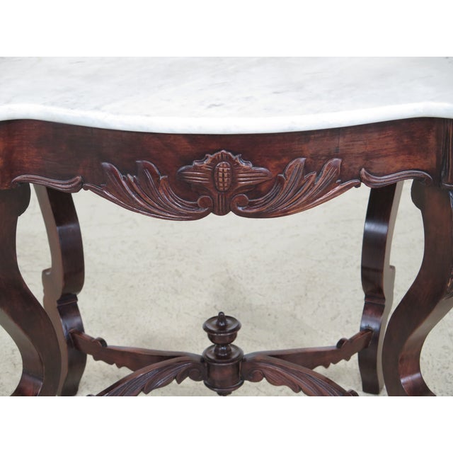Antique Victorian Marble Top Turtle Top Walnut Table Chairish