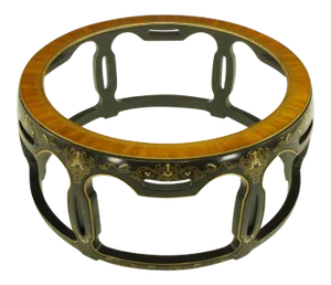 Asian Open Drum Coffee Table - Lacquered & Parcel Gilt
