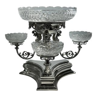 Unique 1-of-1 Elkington 'Chased Master' Tripartite Epergne: 1851/1871 Design Transition Model by Jeannest & Willms - 1 Piece For Sale