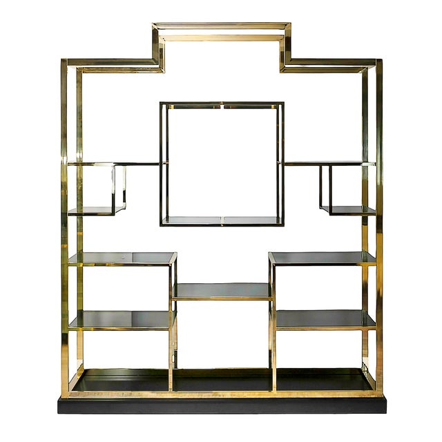 Vintage Brass and Black Lacquered Wood Sideboard by Kim Moltzer, 1970s For Sale - Image 10 of 10