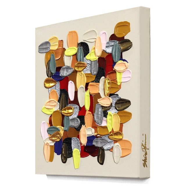 Textile Gold - Impasto Thick Paint Earth Tone Neutral Abstract Painting Original Artwork by Shiri Phillips For Sale - Image 7 of 9