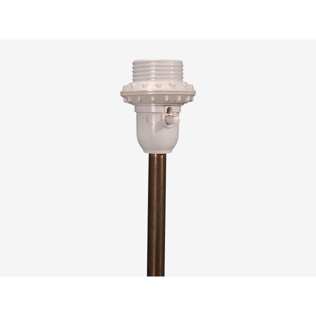 1950s 1950s Swedish Modern, Floor Lamp, Teak, Brass, Pleated Floral Fabric For Sale - Image 5 of 10