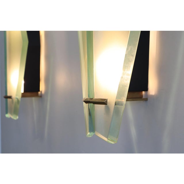 Black Max Ingrand for Fontana Arte Large Wall Lamps Model 1943, 1960, Set of 2 For Sale - Image 8 of 16