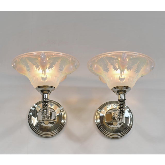 Pair of French Art Deco Wall Sconces by Boris Lacroix 1930s France - Two Pair Available For Sale - Image 16 of 16