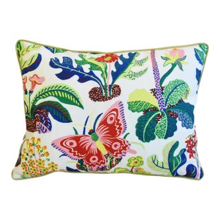 Schumacher Colorful Exotic Floral Feather/Down Pillow 23" X 16 For Sale