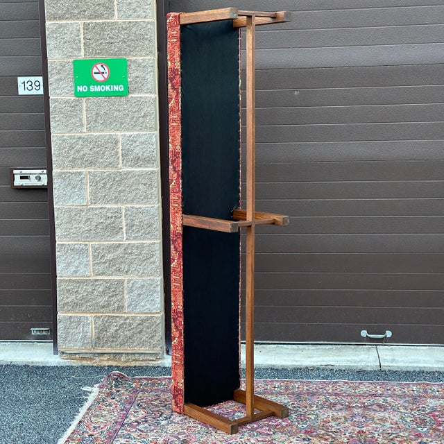 Apricot Antique Oak Block Leg Bench Newly Reupholstered in Turkish Orange Kilim Fabric For Sale - Image 8 of 11