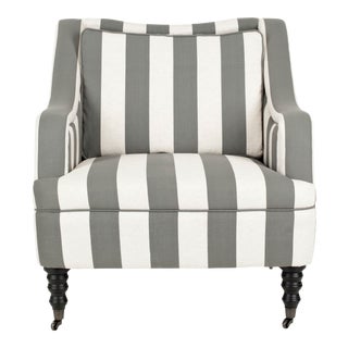 Armchair, Greyish Blue & White & Black For Sale