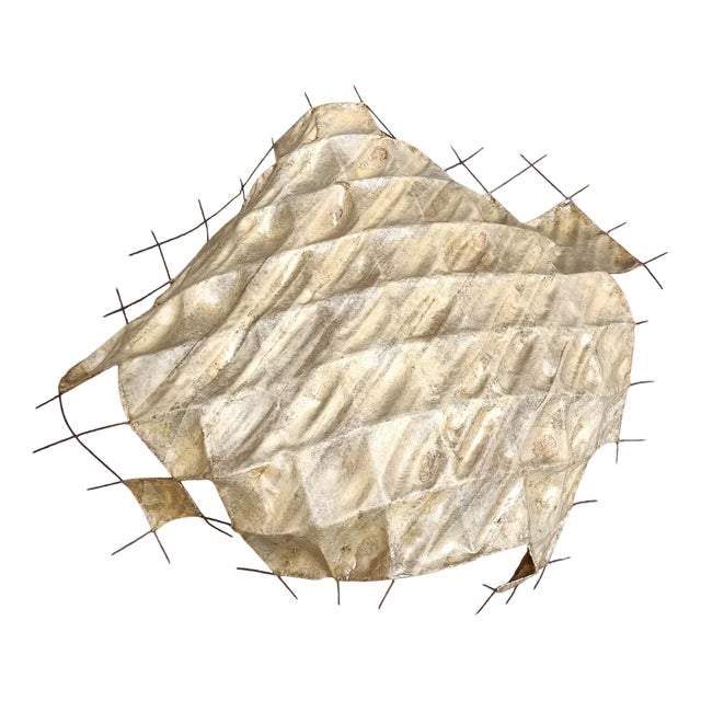 Large Sculptural Wall-Mounted Lampshade in Iron and Fiberglass, 1970s For Sale