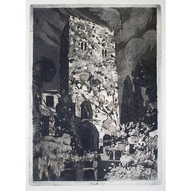 Ravello - Original Etching by Nicola Galante - 1930 ca. 1930 ca. For Sale