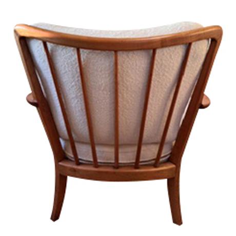 Walter Knoll Vintage Knoll Antimott Solid Wood Lounge Chair in Ivory Boucle' For Sale - Image 4 of 10