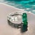 Metal Natural Emerald Sapphire Ring Size 6.5 14k W Gold 4.95 TCW Certified For Sale - Image 7 of 13