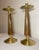 2 Vintage Mid Century Modern MCM Western German Wood Brass Candlesticks Holders For Sale In New York - Image 6 of 13