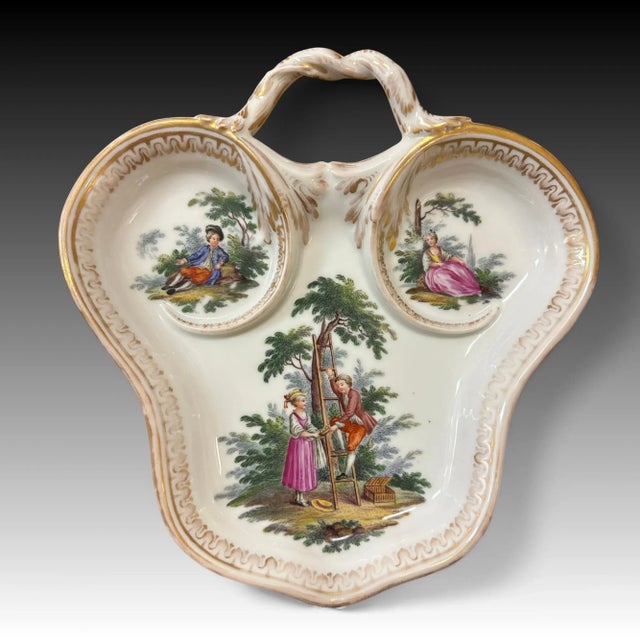 Helena Wolfsohn Helena Wolfsohn Porcelain Double Inkwell and Plate, 1879-1880 For Sale - Image 4 of 11
