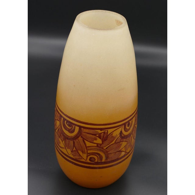 1920s Vintage Art Deco French Orange Vase, 1920s For Sale - Image 5 of 7