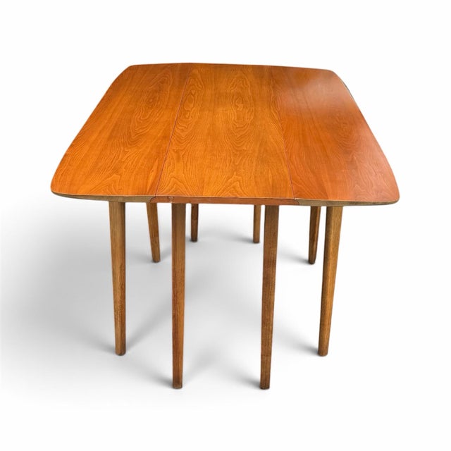 John Van Koert 1957 John Van Koert for Drexel Profile K43 Walnut Drop-Leaf Dining Table For Sale - Image 4 of 12